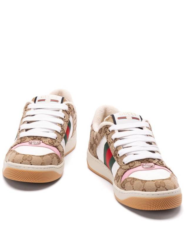 Screener Low Top Sneakers Beige Dark Brown - GUCCI - BALAAN 4