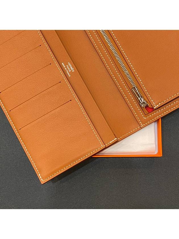 Wallet Citizen Twill Long Wallet Calfskin Gold Brown - HERMES - BALAAN 5