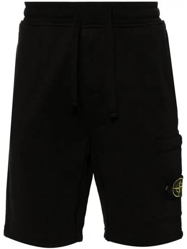 Fleece Bermuda Shorts Black - STONE ISLAND - BALAAN 2