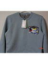 L size sky blue mini tiger embroidery brushed lining neoprene sweatshirt - KENZO - BALAAN 3