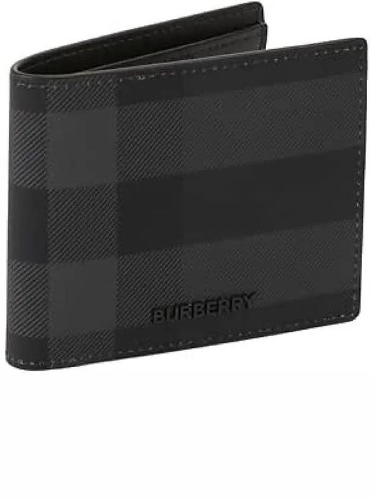 Check Polyurethane Bifold Wallet Black - BURBERRY - BALAAN 2