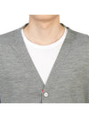 Men's Sustainable Classic Diagonal Wool Cardigan Pale Grey - THOM BROWNE - BALAAN 8