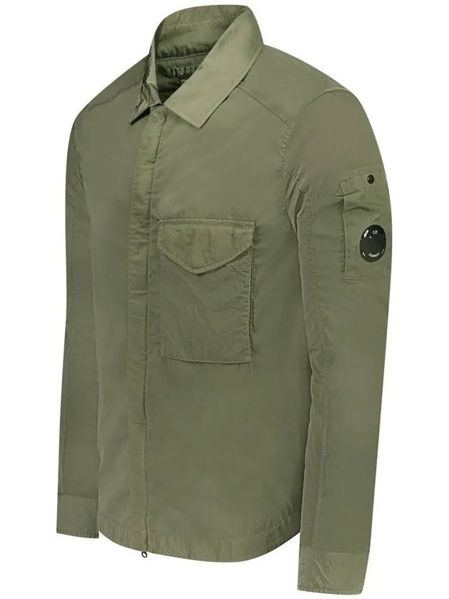 Men's Chrome R Over Shirt Zip Up Jacket Green - CP COMPANY - BALAAN 5