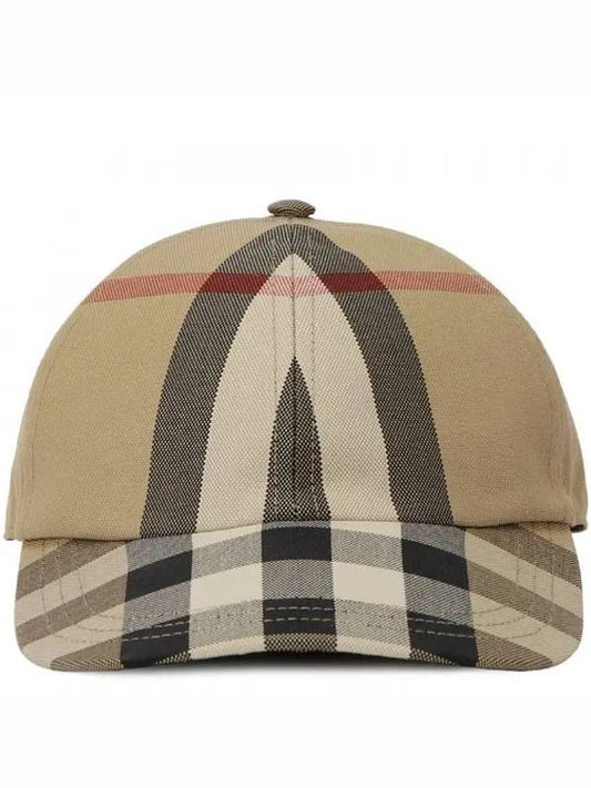 Embroidered Logo Check Cotton Ball Cap Beige - BURBERRY - BALAAN 2