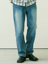 Straight Fit Carpenter Double Knee Washed Denim Pants Blue - KND - BALAAN 9