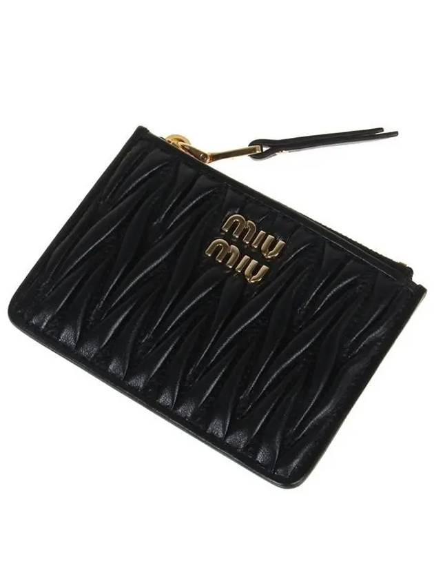 Quilted Napa Leather Passport Wallet Black - MIU MIU - BALAAN 5