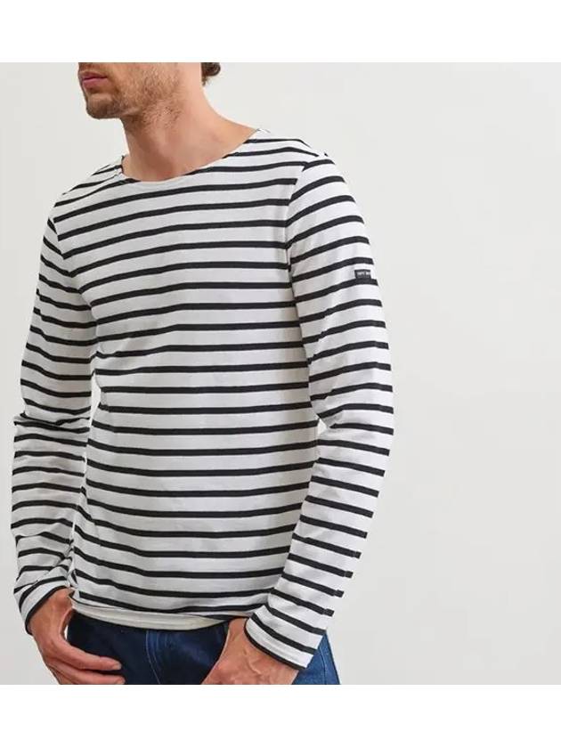 Minquiers Modern Stripe Long Sleeve T-Shirt Neige Noir - SAINT JAMES - BALAAN 3