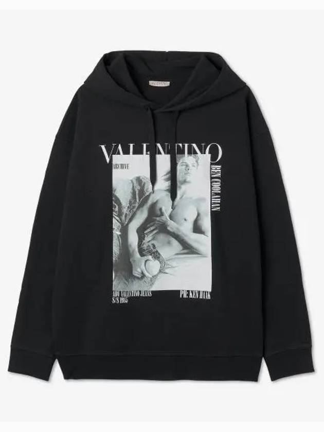 Archive Logo Printed Hoodie Black - VALENTINO - BALAAN 2