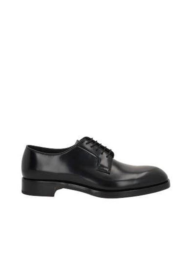 Brushed Leather Derby Black - PRADA - BALAAN 3