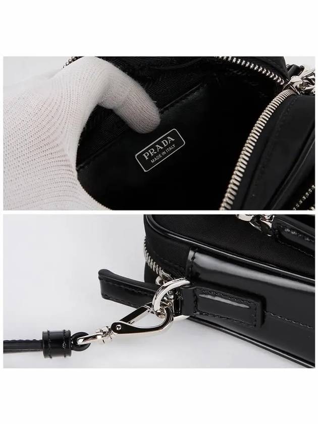 Re-Nylon Brushed Leather Shoulder Bag Black - PRADA - BALAAN 8