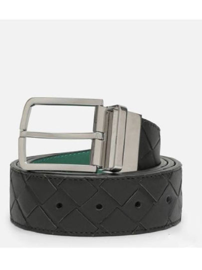 Intrecciato Reversible Leather Belt Black - BOTTEGA VENETA - BALAAN 2