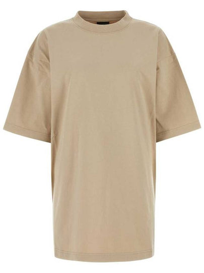 Logo Print Short Sleeve T-Shirt Beige - BALENCIAGA - BALAAN 2