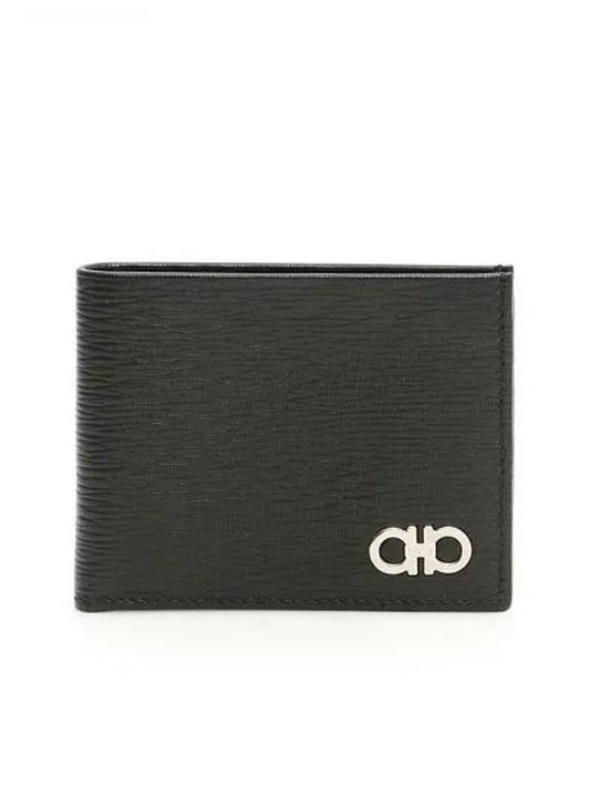 Gancini Half Wallet Black - SALVATORE FERRAGAMO - BALAAN 2