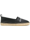 logo leather espadrilles black - GIVENCHY - BALAAN.