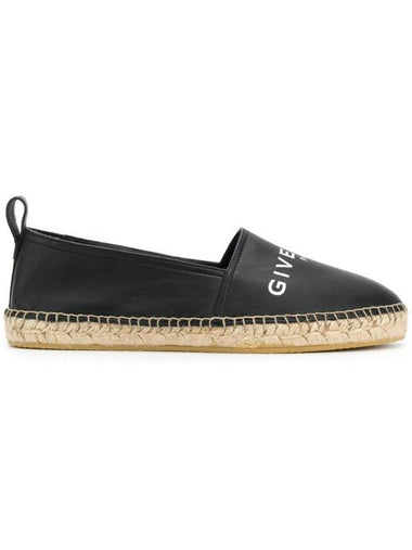 Logo Leather Espadrilles Black - GIVENCHY - BALAAN 1