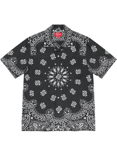 Bandana Silk Short Sleeve Shirt Black Bandana Silk S S Shirt Black - SUPREME - BALAAN 1