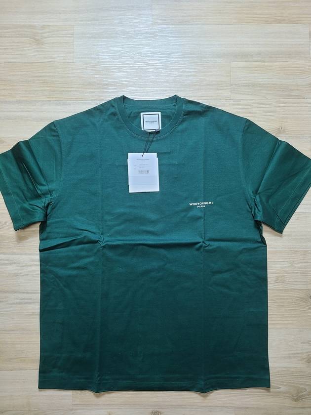 Green Cotton Square Label TShirt W233TS01705F - WOOYOUNGMI - BALAAN 3