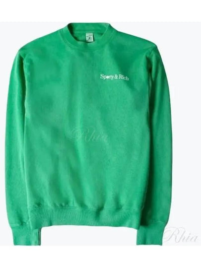 Logo Print Cotton Sweatshirt Green - SPORTY & RICH - BALAAN 2