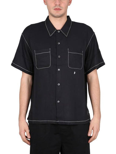 SHIRT WITH CONTRAST STITCHING - STUSSY - BALAAN 1