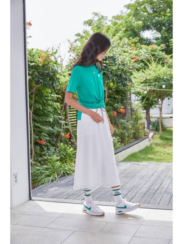 Recycled Maxi Skirt White Melange Grey - THE GREEN LAB - BALAAN 4