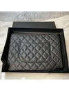 Medium Classic Clutch Bag Caviar Leather & Silver Black - CHANEL - BALAAN 3