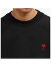 Small Heart Logo Sweatshirt Black - AMI - BALAAN 4