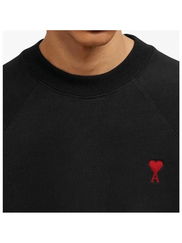 Small Heart Logo Sweatshirt Black - AMI - BALAAN 4