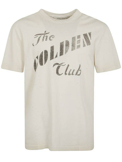 Gold Print Cotton Short Sleeve T-Shirt Heritage White - GOLDEN GOOSE - BALAAN 2