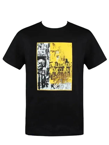 Print Short Sleeve T-Shirt Black - ALEXANDER MCQUEEN - BALAAN 1