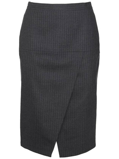 Pinstripe Wool Pencil Skirt Grey - FENDI - BALAAN 2