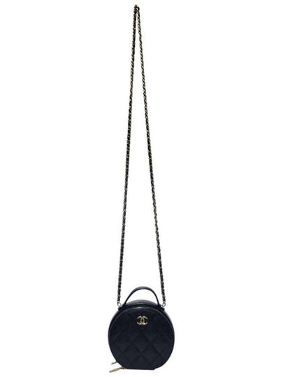 AP2502 Black Caviar Top Handle Tambourine Gold Chain Cross Bag - CHANEL - BALAAN 2