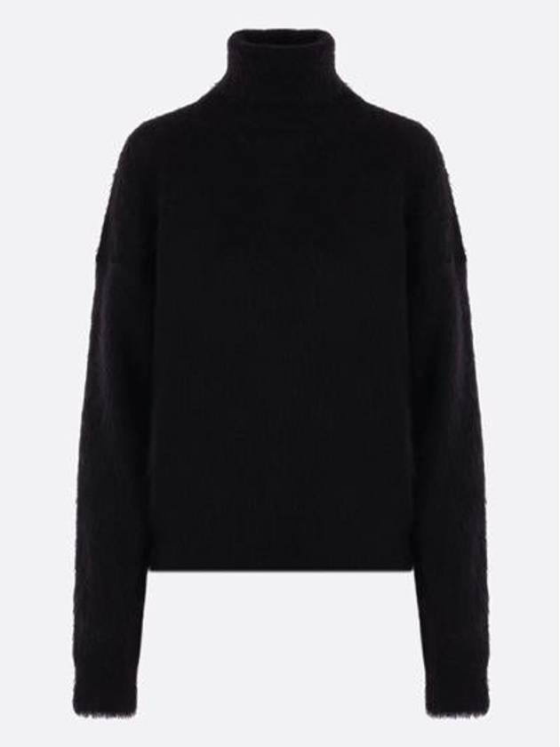 Women's Mohair Blend Turtleneck Black - SAINT LAURENT - BALAAN 2