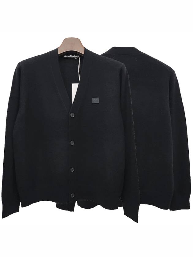 Keve Face Wool V-neck Cardigan Black - ACNE STUDIOS - BALAAN 2