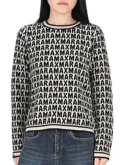 Smacig Logo Pattern Knit Top Black - MAX MARA - BALAAN 2