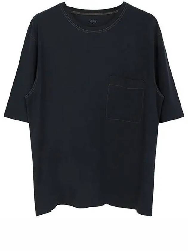 Patch Pocket Oversized Cotton Short Sleeve T-Shirt Midnight Blue - LEMAIRE - BALAAN 2