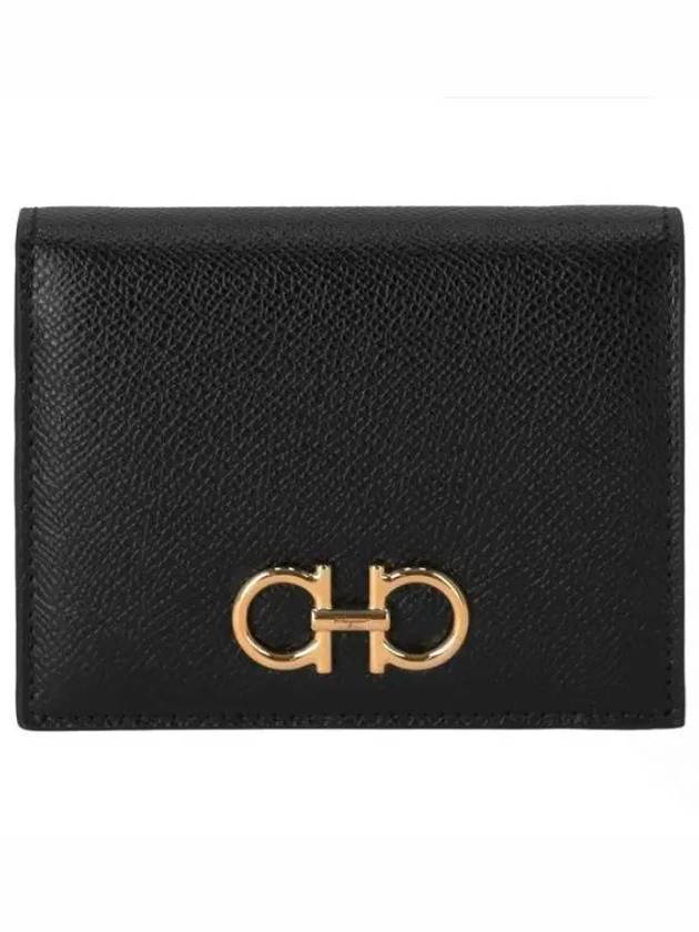 Gancini Bifold Half Wallet Black - SALVATORE FERRAGAMO - BALAAN 2