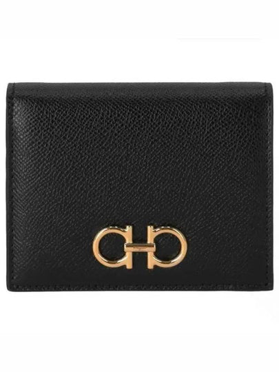 Gancini Bifold Half Wallet Black - SALVATORE FERRAGAMO - BALAAN 2