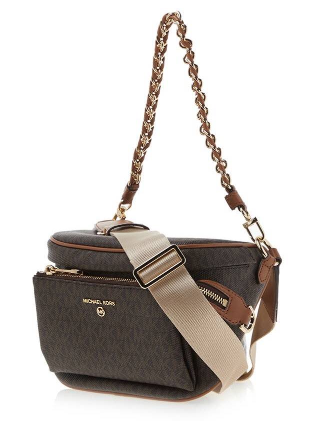 Slater Monogram Print Cross Bag Brown - MICHAEL KORS - BALAAN 3