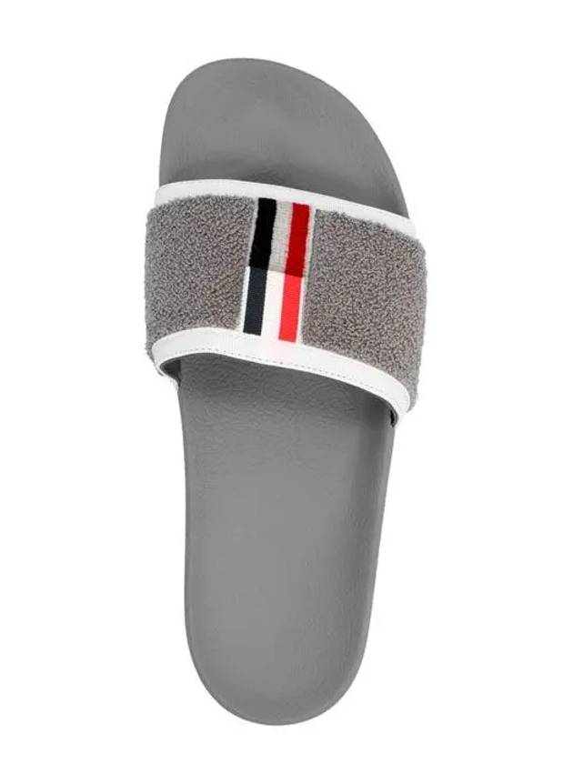 Diagonal Tab Terry Full Slippers Grey - THOM BROWNE - BALAAN.