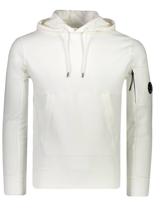 Men's Diagonal Lace Fleece Pullover Hood White - CP COMPANY - BALAAN.