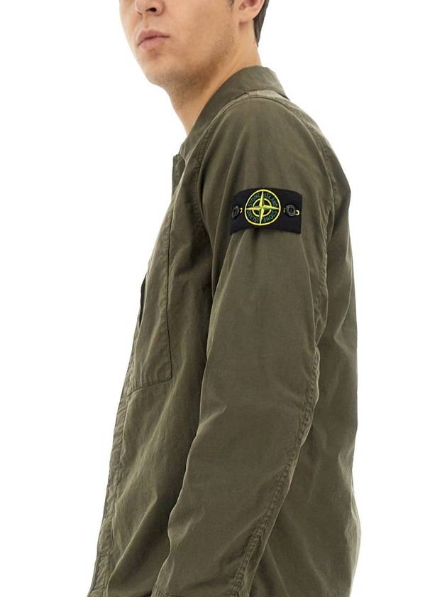 Stone Island Twill Shirt - STONE ISLAND - BALAAN 4