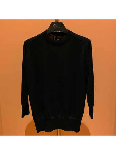 Round Neck Cashmere Knit Top Black - LORO PIANA - BALAAN 2