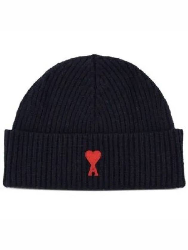 Logo Patch Merano Wool Beanie Navy - AMI - BALAAN 2