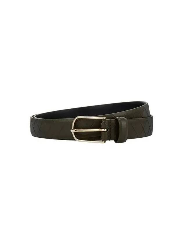 Men s Argyle Pattern Leather Belt Green 271463 - EMPORIO ARMANI - BALAAN 1