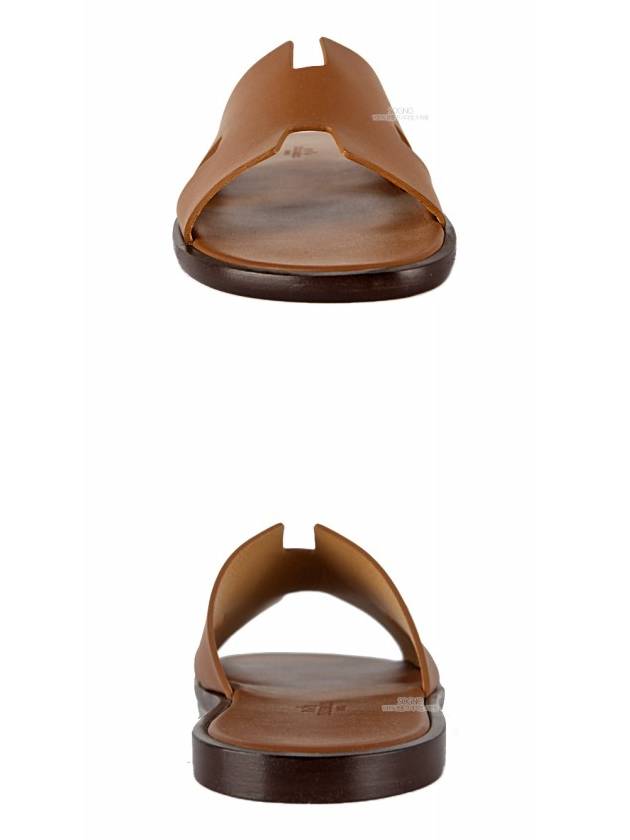 Izmir Leather Slippers Gold - HERMES - BALAAN 7