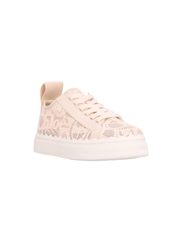 Lauren Lace Low Top Sneakers Mild Beige - CHLOE - BALAAN 3