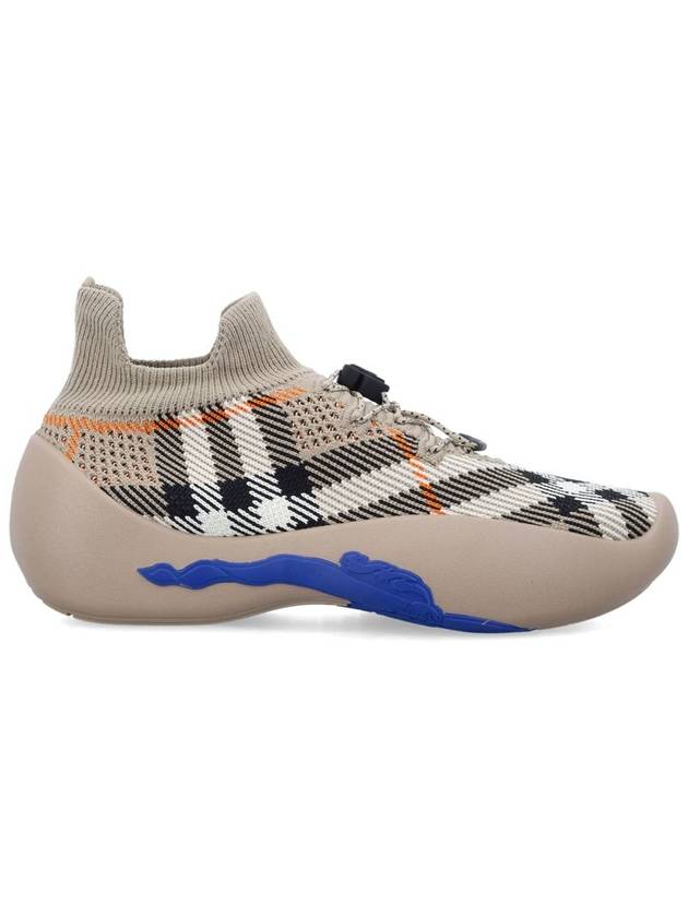 Neptune Check Knit Low Top Sneakers Sand - BURBERRY - BALAAN 2