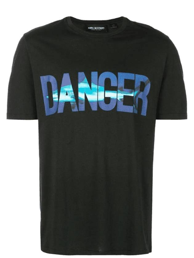 11Th Anniversary Danger Loose Fit Short Sleeve T-Shirt Black - NEIL BARRETT - BALAAN 1