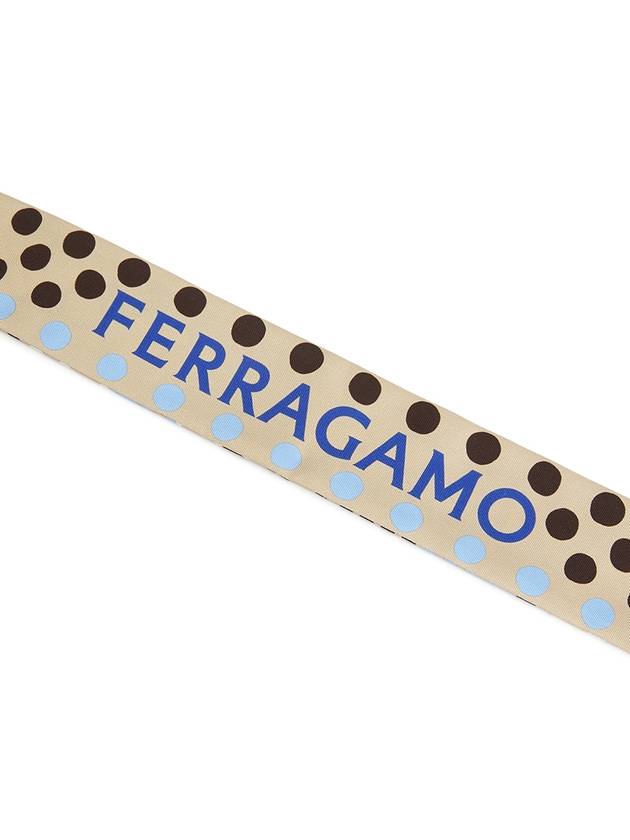 Gancini Print Mini Silk Scarf Beige - SALVATORE FERRAGAMO - BALAAN 6