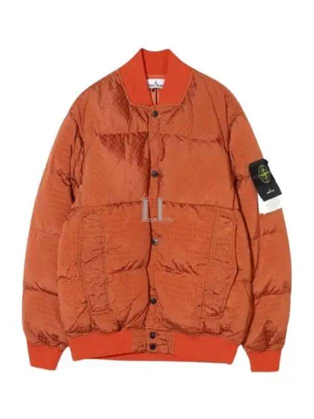 Macro Ripstop Nylon Metal Down Jacket Orange - STONE ISLAND - BALAAN 2